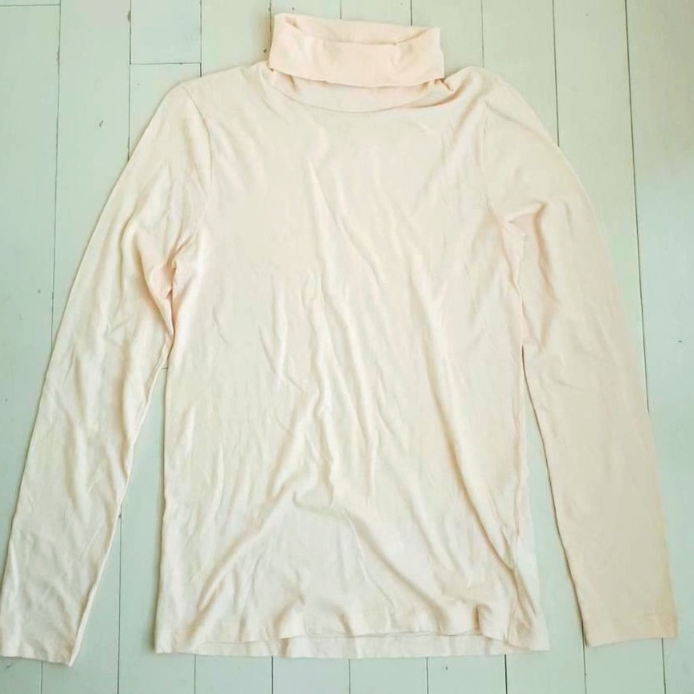 J. CREW Mercantile Tissue Turtleneck Light Peach - Picture 2 of 2